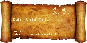 Kohl Valéria névjegykártya