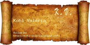 Kohl Valéria névjegykártya