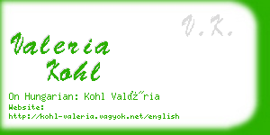 valeria kohl business card